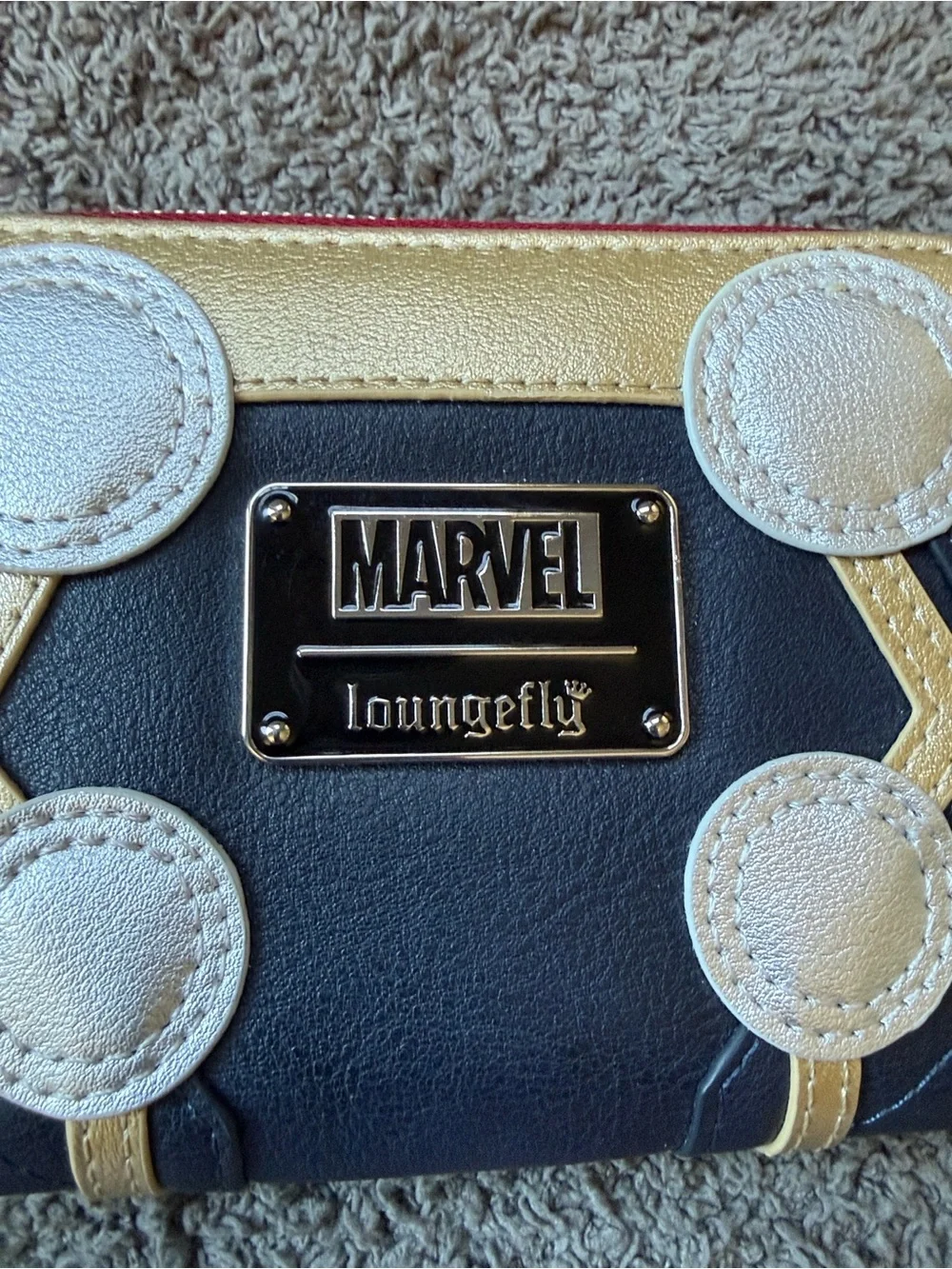 Loungefly Marvel Silver, Black & Red Zip Wallet featuring Thor - NWT